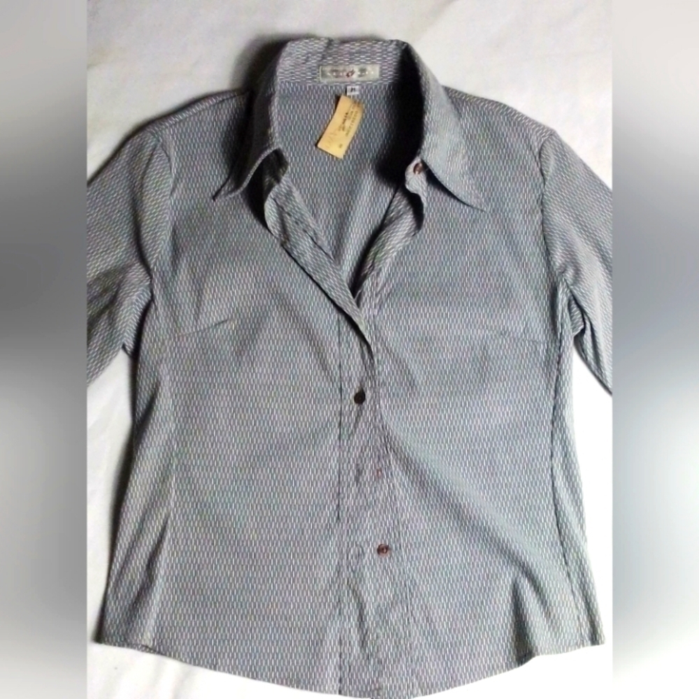 New Vintage Y2K Vertigo Paris button down shirt/blouse size medium perfect cond - Picture 4 of 6